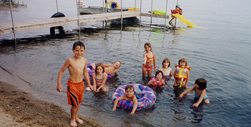 children playing in water